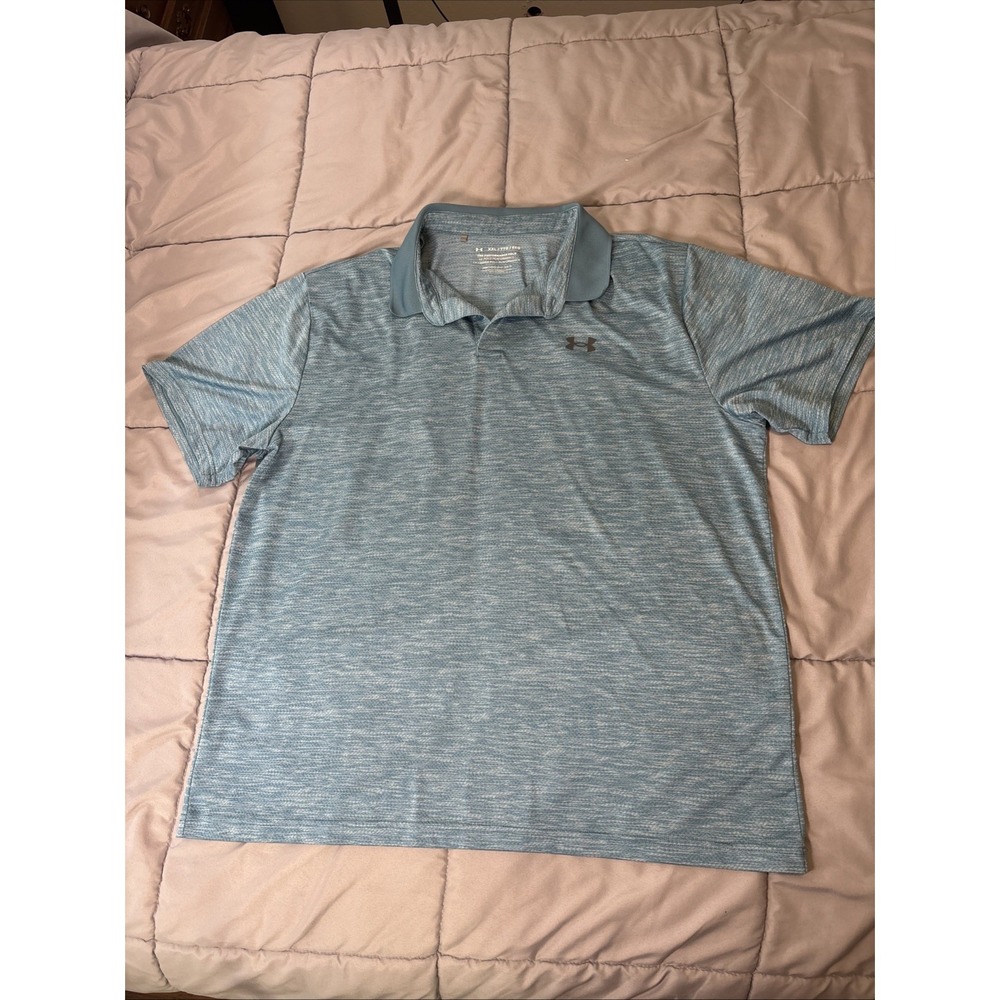 Under Armour Shirt Men's 2XL Light Blue/White The Performance Polo
